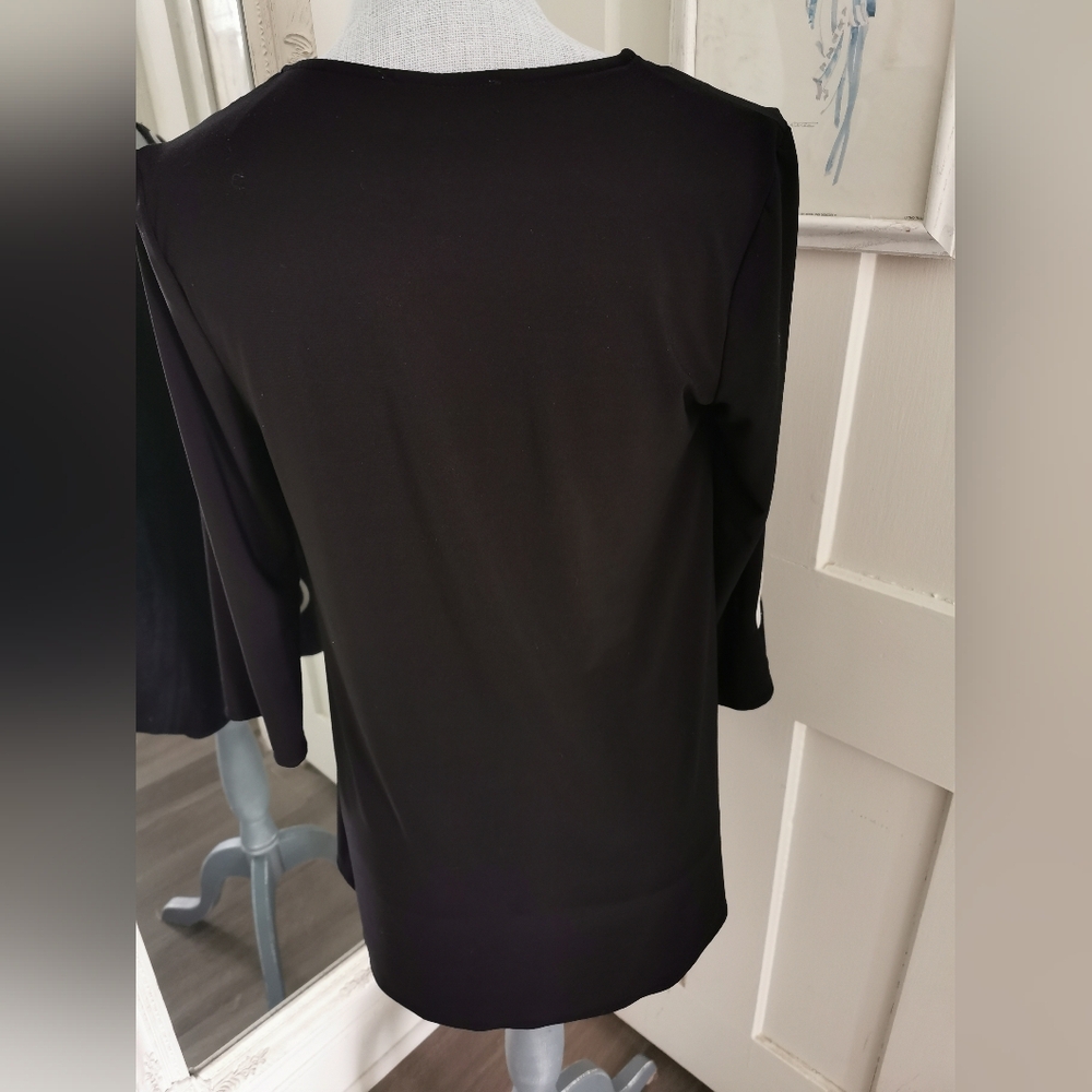 Womens Joseph RibKoff Smock Style B/W Tunic Top /Peekaboo Cut outs. Size 6 - Picture 3 of 8